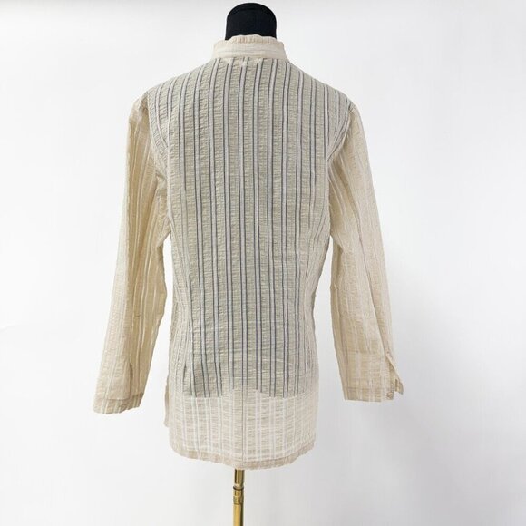 NETURAL TUNIC BEIGE STRIPE TOP - Picture 3 of 5